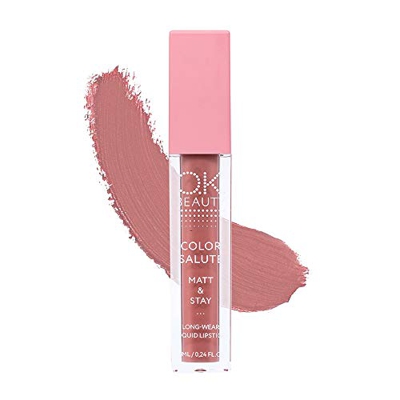 OK BEAUTY COLOR SALUTE MATT & STAY Soft Satin Long-Lasting Waterproof Liquid Matte Lipstick (Joy)