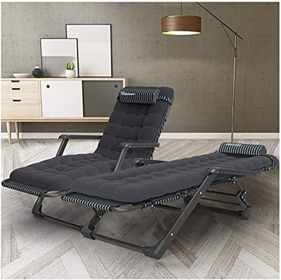 CHLDDHC Sillón Juego de 2 Sillas Relax de Jardín Chaise Longue Plegable, para Camping Playa Patio Jardín con Cojines 150 Kg MAX