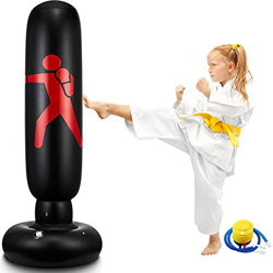 EQARD Saco de Boxeo Hinchable de Niños 62" Bolsa de boxeo independiente para Rebote Inmediato Sacos de Boxeo para Practicar Kárate Taekwondo MMA características