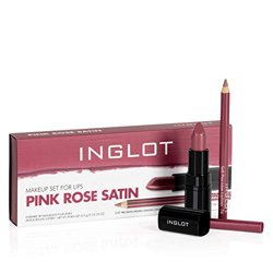 Inglot - Set Maquillaje Pink Rose Satin Labial 306 + Delineador 74 precio