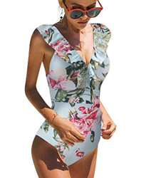 heekpek Traje De Baño Mujer Una Pieza Moda Monokini Push Up Brasileño Rayas Floral Impresión Baño Bañador Traje Bikini Bañadores De Mujer Tallas Grand precio