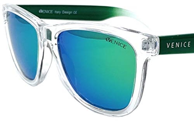 VENICE EYEWEAR OCCHIALI Gafas de sol unisex polarizadas con protección 100% UV400.(Transparente verde-espejo verde)…