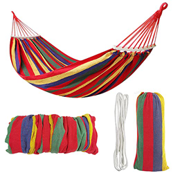 Hamaca de Algodón，250*150 cm Hamaca Colgantes Jardín Hamaca de Camping Cama portátil de Lona con Bolsa，para Jardín Patio Outdoor Playa Viaje precio