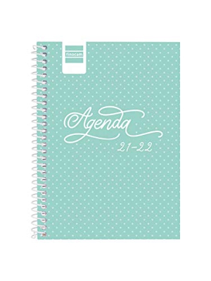 Finocam Agenda 2021 2022 Semana vista apaisada Septiembre 2021, Junio 2022 10 meses y Julio/Agosto resumidos 8º, 120x162 Cool Turquesa Español