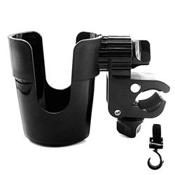 EONAZE - Soporte para bebidas para cochecito y carrito de bebé, giratorio 360 grados, soporte universal para bebidas, con 1 gancho de plástico, para b en oferta