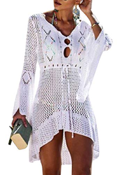 Voqeen Mujer Pareos Playa Traje de Baño Verano Vestido de Playa Sexy Bikini Cover up Camisola de Playa Camisolas y Pareos Ganchillo Túnica de Punto Es características