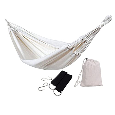 GJQGYY Hamaca Tumbona Colgante Canvas Beige,Hamaca de Viaje Ultraligera Exterior,Transpirable, para Acampada,Senderismo, Playa,Jardinería y Viaje 200 