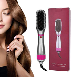 Cepillo para alisar el cabello - Cepillo para alisar el cabello anti escaldaduras - Cepillo alisador de cabello iónico para alisar rizos de doble uso  en oferta