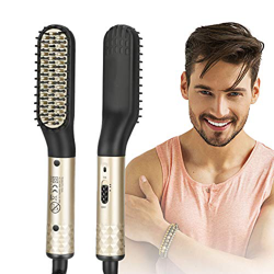 Plancha de pelo para hombres, alisador de barba, cepillo para barba y cabello, 2 temperaturas ajustables de 180 ℃ a 200 ℃ características