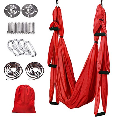 MelkTemn Columpio de Yoga Aéreo Hamaca de Yoga/Yoga Aéreo/Yoga Trapecio,Tafetán de Nailon Antigravedad Swing Sling Inversión para Colgarse y Aliviar e