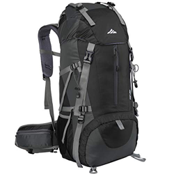Lukasa Mochila de Senderismo 50L con Cubierta Impermeable, Mochila Trekking al Aire Libre, Bolsa para Caminatas Adecuada para Caminatas, Acampadas, De características