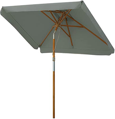 MVPower Parasol, sombrilla rectangular, protección solar Parasol con UV UPF 50+, plegable impermeable 200 x 125 cm sombrilla protección contra la lluv