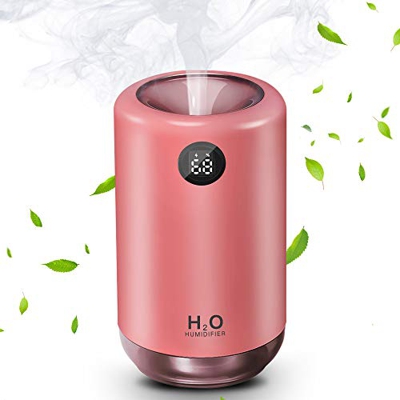 MEIDI Humidificador inalámbrico, humidificador ultrasónico Ultra silencioso portátil de 500ml, batería Recargable incorporada de 2000 mAh,Apagado auto
