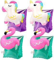 Tacobear 2 Pares Natación Brazaletes Niños Unicornio Flamenco Flotador Natación Brazaletes Hinchables Manguitos 3D para niños 3-6 años Aprender a Nada en oferta