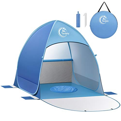 Tienda de Playa Anti-Ultravioleta con Piscina para Bebés, Protección solar UV UPF50+ , Tienda Campaña con Cremallera de doble cara, Adecuada para Fami