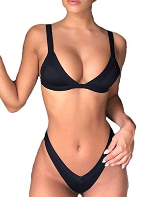 CheChury Conjuntos de Bikinis para Mujer 2021 Push Up Bikini Traje de baño de Tanga de Cintura Baja Trajes de baño Adecuado Viajes Playa