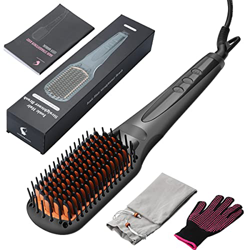 Cepillo alisador de Cabello iónico Rocketek para Mujer, Peine para Alisar Barba, cepillos de cerámica 100-230 ℃ para Mejorar el Brillo, Temperatura de precio