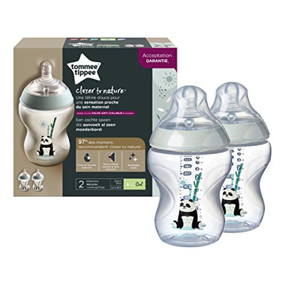 Tommee Tippee Biberones Closer to Nature, 260 ml, Pip el Panda, 2 Unidades