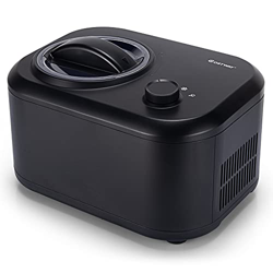 COSTWAY Máquina para Hacer Helados de 1 L Heladora Eléctrica de 100 W con 3 Modos/Compresor Incorporado/Cuchara para Hogar (Negro) precio