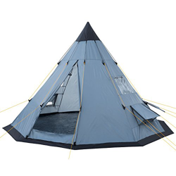 CampFeuer Tienda de Campaña Tipi para Adultos Spirit I 4 Personas I Columna de Agua de 3.000 mm I Ligera (Azul Claro y Negro) características