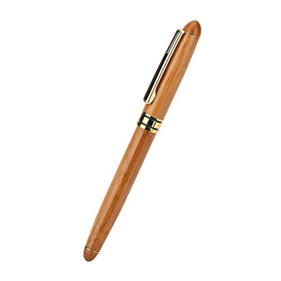 Pluma estilográfica de arte, caligrafía estilográfica con 1pc de arte con mango de bambú Plumilla puntiaguda puede escribir cursiva gótica árabe(0.7 m