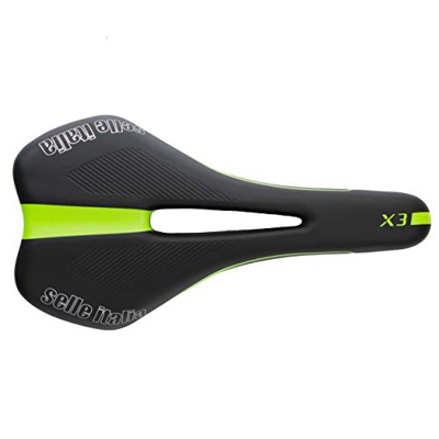 Sella italia X1 Flow Sillín, Unisex, Negro/Verde