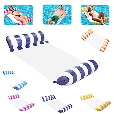 Sunshine smile Hamaca hinchable 4 en 1, cama hinchable para piscina, hamaca, hamaca, hamaca, hamaca, hamaca, hamaca, hamaca, hamaca de agua con red pa