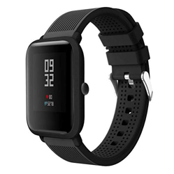 Hanyixue Correas de Relojes, Silicona Reloj Banda Wristband Accesorios Deporte para Huami Amazfit Bip Watch (Negro) en oferta