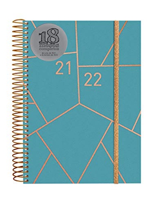 Finocam - Agenda Espiral 18 Meses 2021 2022 E10 - 155x212 2 Días por Página Geometric Español