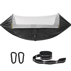 SONGMICS Hamaca con Mosquitero, Hamaca Doble Portátil, Nylon Antidesgarrador, Secado Rápido, Correas Multi-Lazos, Máximo. Carga 300 kg, 275 x 140 cm,  en oferta