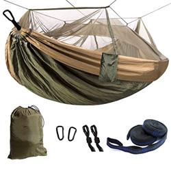 AXT SHADE Hamaca Ultraligera con Mosquitera, Hamacas Individuales (270 * 140 cm), Carga 200 kg, Nailon Paracaídas para Acampar, Viajar, Mochilero-Caqu en oferta