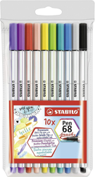 STABILO Pen 68 brush Rotulador punta de pincel - Estuche con 10 colores precio
