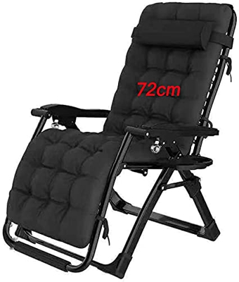 Tumbona con colchón Plegable y Ajustable Tumbona de jardín Silla de Camping reclinable Negro