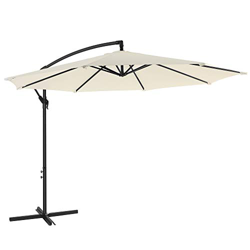 SONGMICS Parasol excéntrico, Sombrilla de terraza Ø 3 m, con Base, Manivela para Abrir y Cerrar, Protección UPF50+, para Patio de jardín, Beige GPU016 en oferta