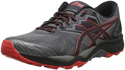 Asics Gel-Fujitrabuco 6, Zapatillas de Running para Hombre, Gris (Carbon/Red Alert 020), 47 EU