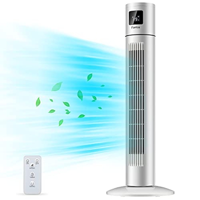 Ventilador de Pie Silencioso, Ventilador de Torre con Control Remoto, Temporizador 12h y Pantalla LED Ventilador de Columna de Oscilación 90 ° con , V