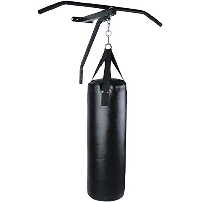 Nova - Saco de Boxeo Completo con Barra para dominadas (28 cm de diámetro x 83 cm de Altura) / Cuatro Correas Resistentes - Barra: de Acero / 83 cm de