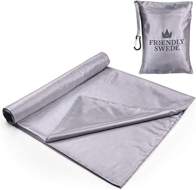 The Friendly Swede Sábana para Saco de Dormir - Ligera, para Acampada y Viaje - Cierre de Velcro o Cremallera (XL con Cremallera)