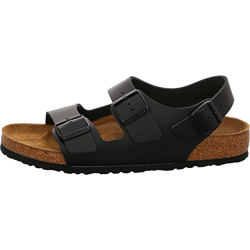 Birkenstock Milano Negro Cuero Liso en oferta