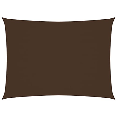 vidaXL Toldo Parasol Lona Protector Solar Sombra de Patio Jardín Terraza Balcón Parque Exterior de Vela Rectangular de Tela Oxford Marrón 2,5x3,5 m