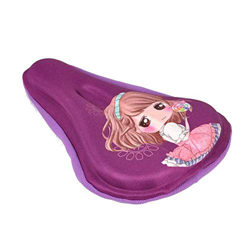 AISHEMI - Cojín de gel para sillín de bicicleta para niños, transpirable, para bicicleta de 9 x 6 pulgadas, para la mayoría de los niños, color rosa características