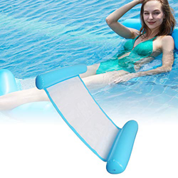 Hamaca de Agua Inflable Flotante 4 en 1 Cama Agua Flotante de Hinchable Hamaca Lounge Silla Cómoda Piscina Playa Flotador para Adultos características