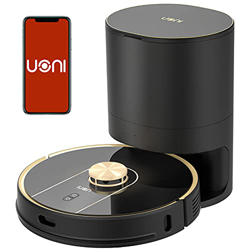 Uoni V980Plus Robot Aspirador con Cubo de Basura Autovaciado, Lidar Navegación Robótica Aspiradoras Multi-Floor Mapping 2700Pa Fuerte Succión con Zona características