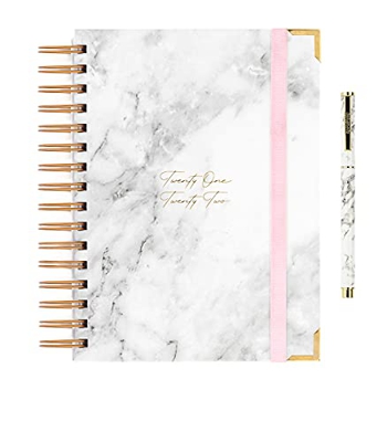 Takenote Agendas - Agatha - Agenda Académica 2021-2022 - Día Página- 416 páginas - Tamaño A5- 16 x 21 cm- Anillas en bronce- Incluye Bolígrafo y Pegat