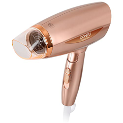 CONFU Secador de pelo plegable, 1600 W, secador de pelo con iones negativos, pequeño, plegable y ligero, boquilla plegable para el hogar características