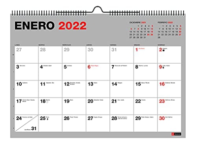 MIQUELRIUS - Calendario Pared 2021-2022 - 18 meses (Julio 2021 - Diciembre 2022), Tamaño A4 29,7 x 21 cm, Basic