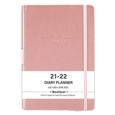 Agenda 2021-2022 día a página, de julio de 2021 a junio de 2022, planificador diario de productividad A5 con pestañas mensuales, bolsillo interior, ba