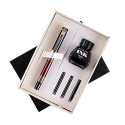 CINY Juego de Plumas Estilográficas, Juego De Plumas De Caligrafía, Incluye 1 Tinta Negra, 3 Convertidores De Recarga De Tinta, Estuche De Regalo, Reg en oferta
