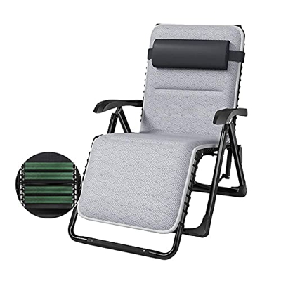 BANNAB Sillón reclinable Plegable de Ocio Textilene Silla reclinable Tumbona Cama para jardín y Camping al Aire Libre Silla Tumbona Ajustable Extra An