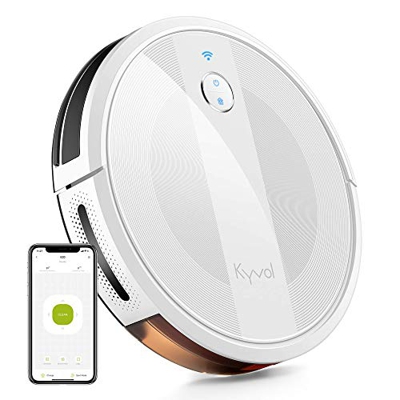 KYVOL Robot Aspirador E20, 2000 PA, 150 min Autonomía, Impulso Automático de Alfombra, Control por Voz Alexa y Google, Programable, Autocarga